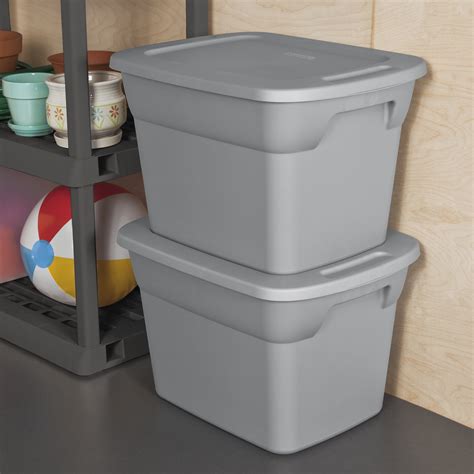 sterilite 18 gal tote box steel measurements|cheapest 18 gallon storage bin.